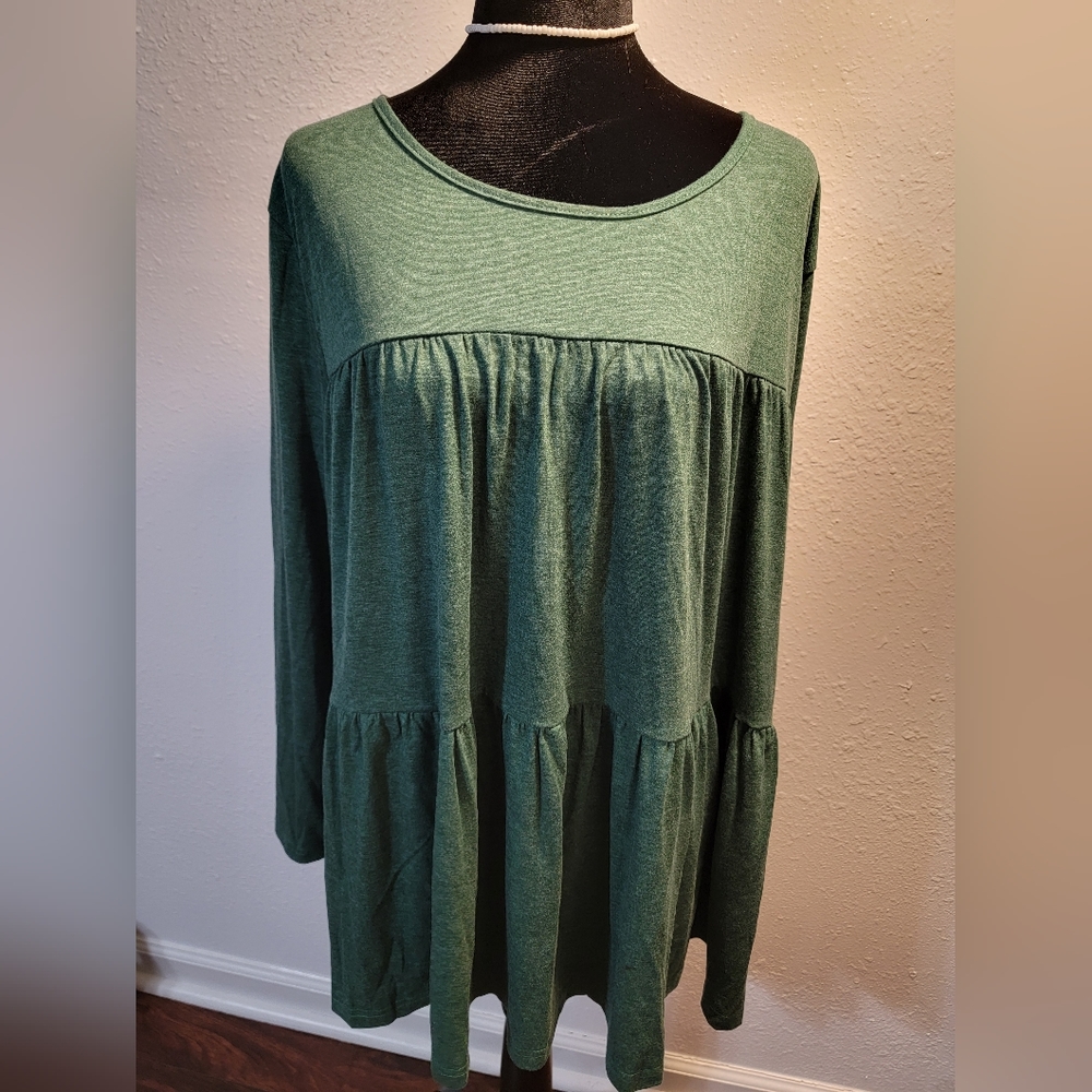 Green baby doll dress